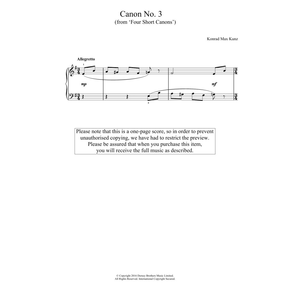 Canon No. 3 (from 'Four Short Canons')